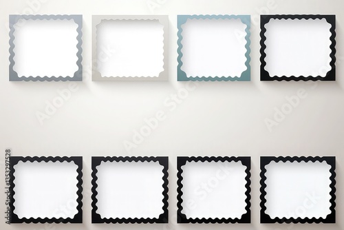 blank square frame with wavy outlines, a simple flat vector illustration with space for text or design elements