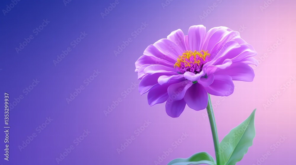 Fototapeta premium Vibrant Purple Flower with Soft Background in Pastel Shades