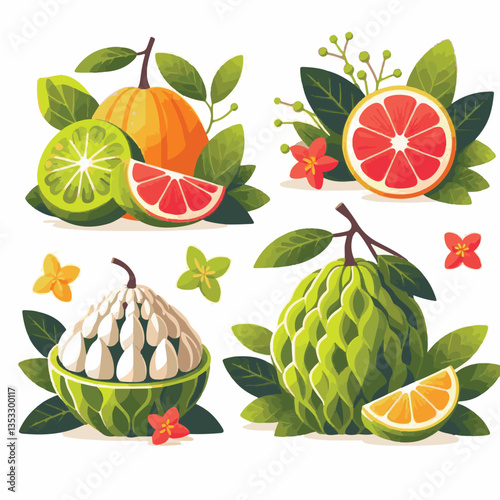 cherimoya, green, fruit, fresh, food, ripe, exotic, sweet, tropical, organic, custard, background, healthy, raw, annona, white, custard apple, delicious, tasty, isolated, dessert, seed, half, chirimoy