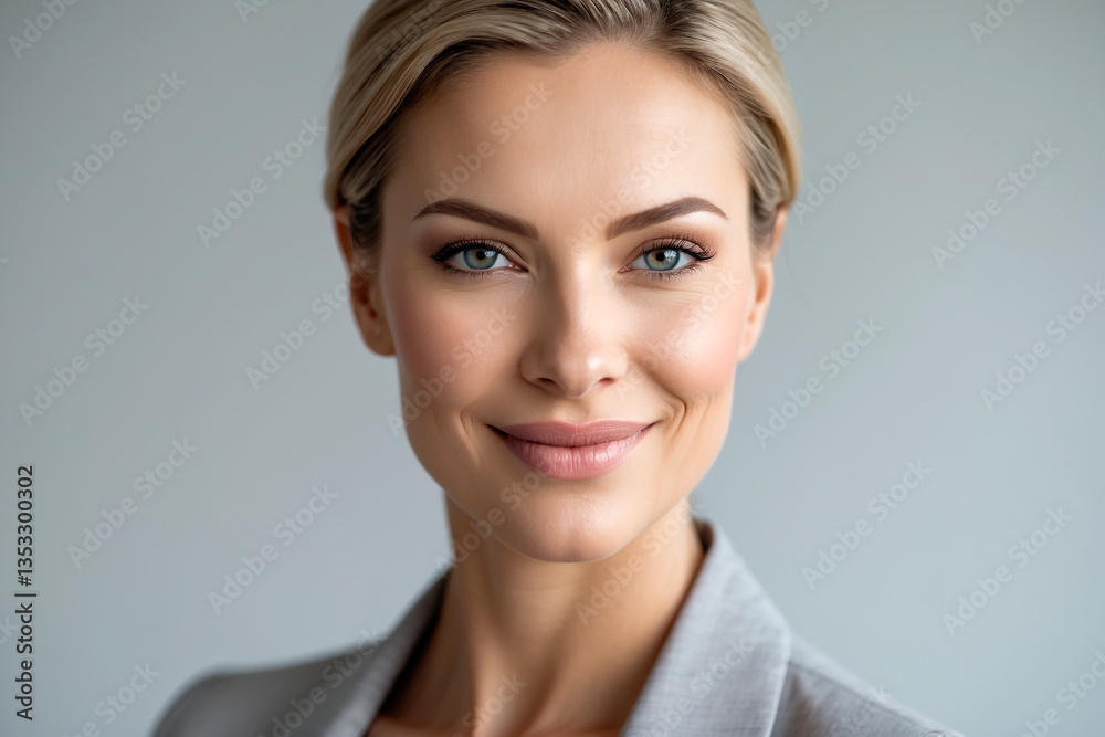 Headshot of a Caucasian woman with flawless skin Headshot of a Caucasian woman with flawless skin