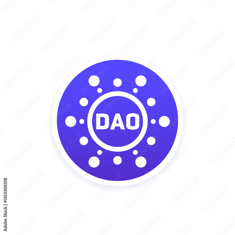 Fototapeta premium DAO vector icon, Decentralized Autonomous Organisation