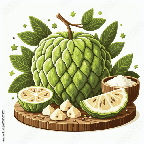 cherimoya, green, fruit, fresh, food, ripe, exotic, sweet, tropical, organic, custard, background, healthy, raw, annona, white, custard apple, delicious, tasty, isolated, dessert, seed, half, chirimoy