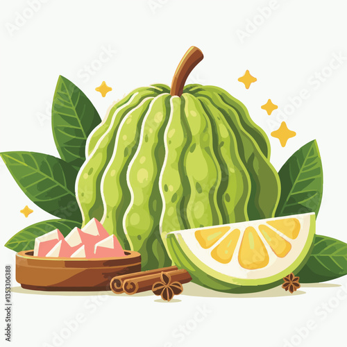 cherimoya, green, fruit, fresh, food, ripe, exotic, sweet, tropical, organic, custard, background, healthy, raw, annona, white, custard apple, delicious, tasty, isolated, dessert, seed, half, chirimoy