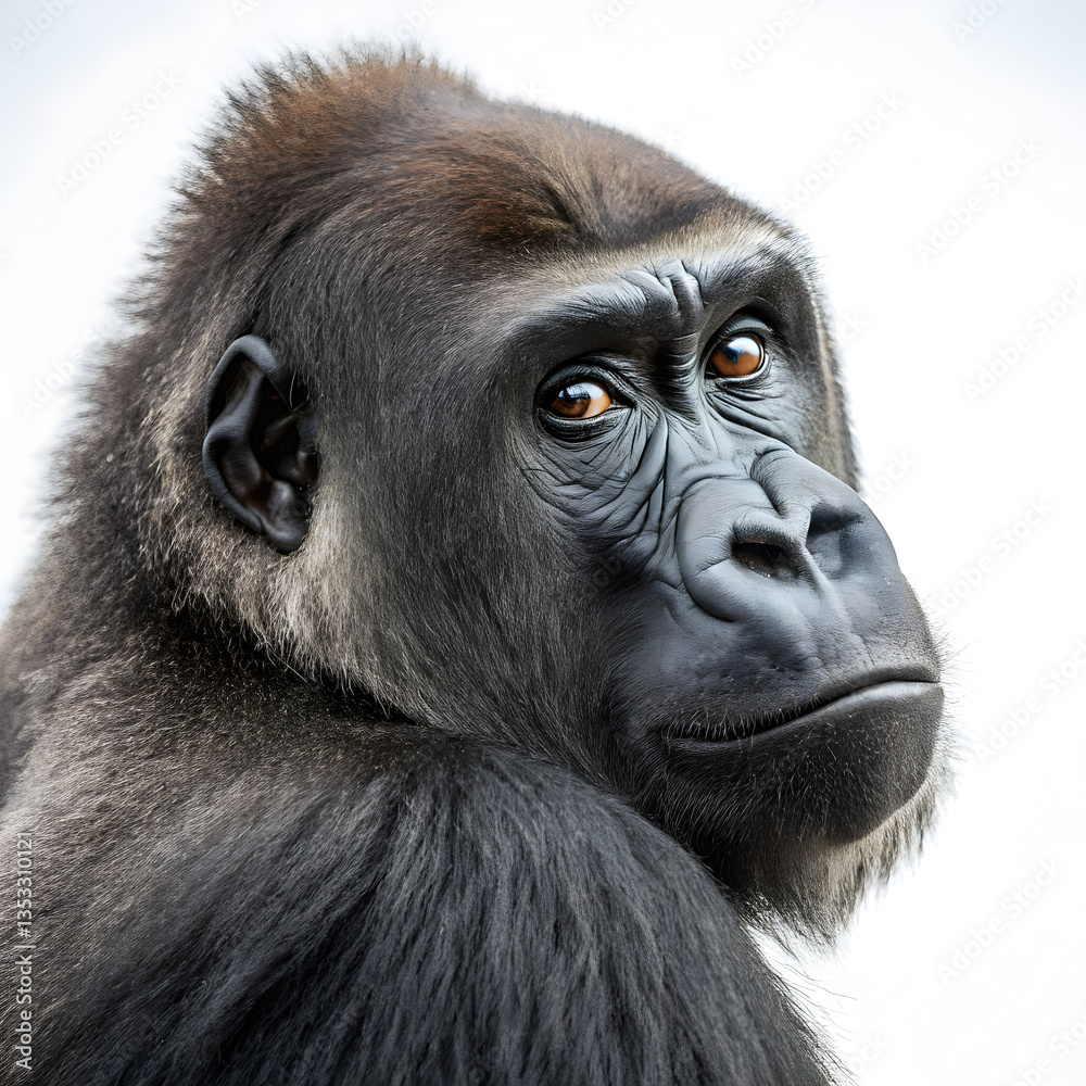Obraz premium A beautiful gorillas on white background 