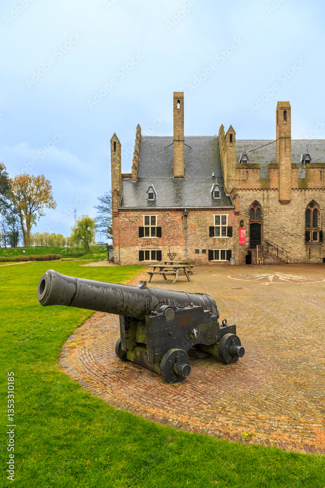 Europe, the Netherlands, North Holland. Medemblik.Radboud medieval castle. Exterior.
