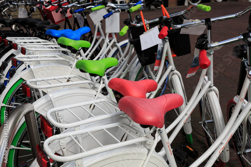 Europe, Netherlands, South Holland, Delft. Bicycles.
