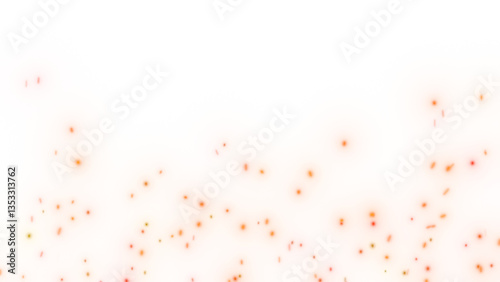 Abstract fiery sparks against a transparent background
