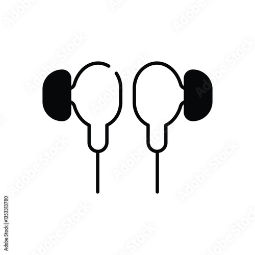 Wired Headset Vector icon