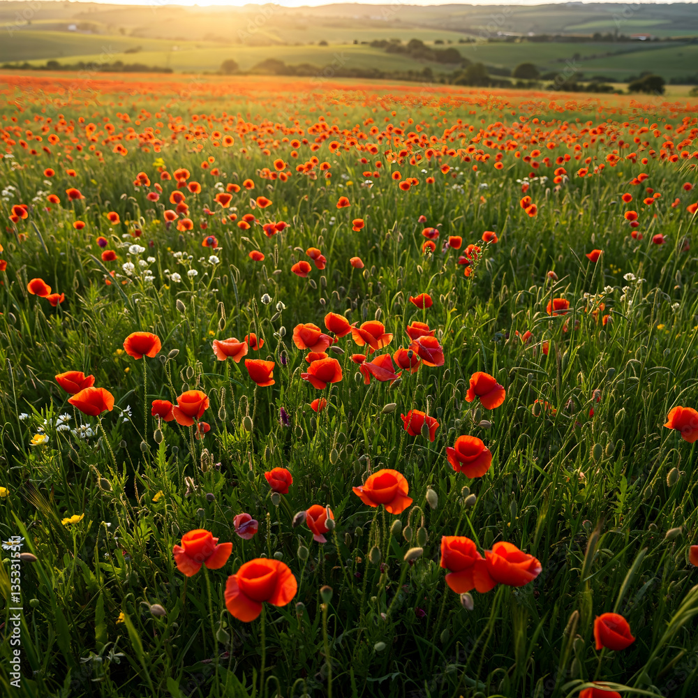 Fototapeta premium Poppy Fields in Spring