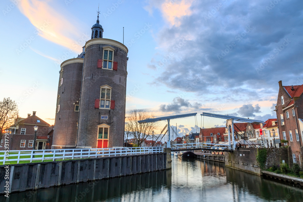 Europe, the Netherlands, North Holland, Marken Volendam canal scenes.