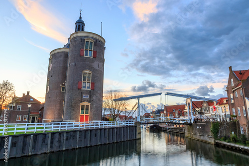 Obraz na płótnie Europe, the Netherlands, North Holland, Marken Volendam canal scenes. w salonie