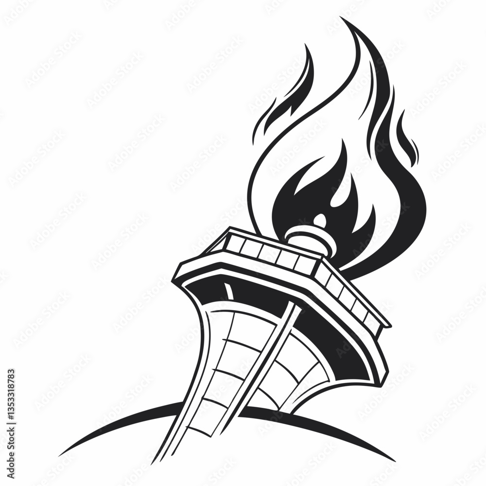 Obraz premium flame fire vector illustration logo icon