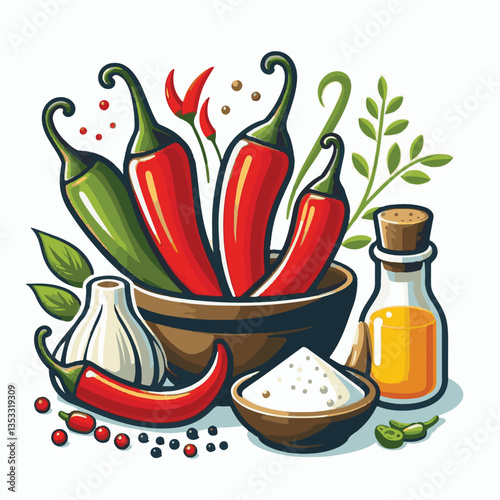 food, red, chili, hot, spicy, spice, pepper, vegetable, chilli, fresh, isolated, vector, background, ingredient, mexican, cuisine, organic, cooking, cayenne, taste, heat, flavor, healthy, white, papri