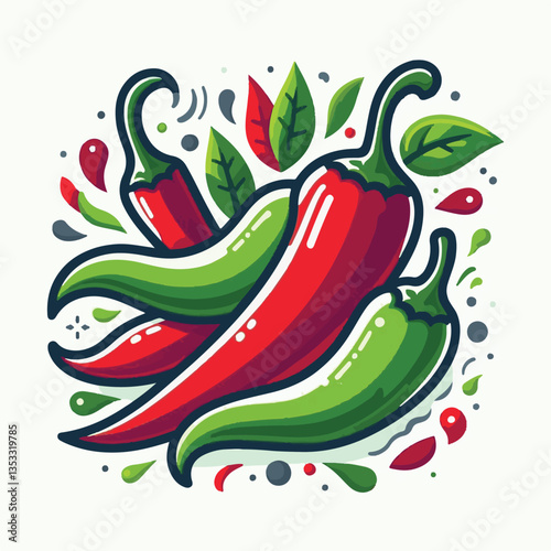 food, red, chili, hot, spicy, spice, pepper, vegetable, chilli, fresh, isolated, vector, background, ingredient, mexican, cuisine, organic, cooking, cayenne, taste, heat, flavor, healthy, white, papri