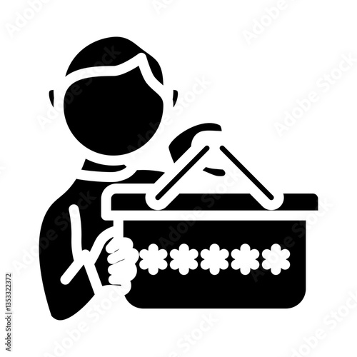 Customer Pin Vector Glyph Icon Design