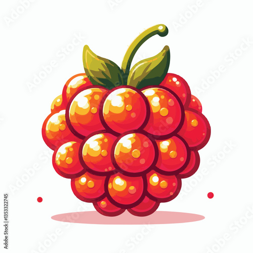 berry, cloudberry, food, natural, nature, healthy, fresh, background, organic, isolated, ripe, juicy, fruit, summer, illustration, orange, green, sweet, vitamin, leaf, nordic, plant, red, forest, tast
