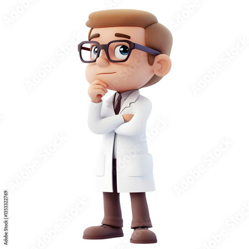 Wallpaper Mural Cartoon Doctor Character Posing In Thoughtful Pose Torontodigital.ca