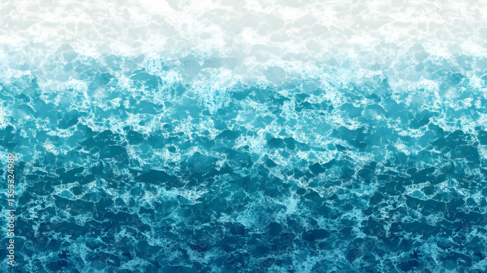Fototapeta premium Abstract ocean wave background illustration with foam and texture for graphic design projects
