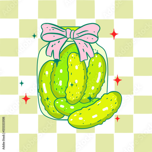 funny pickle cartoon illustration, cute dill, Groovy retro pickled cartoon, Pickle lover, Cucumbers, Coquette Pickle girl clipart,cowboy Pickle Cartoon Character with a Attitude wearing Sunglasses