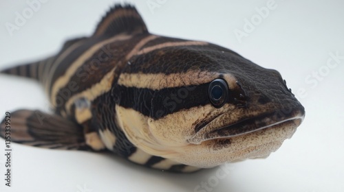 Fish with distinctive black and white stripes photo