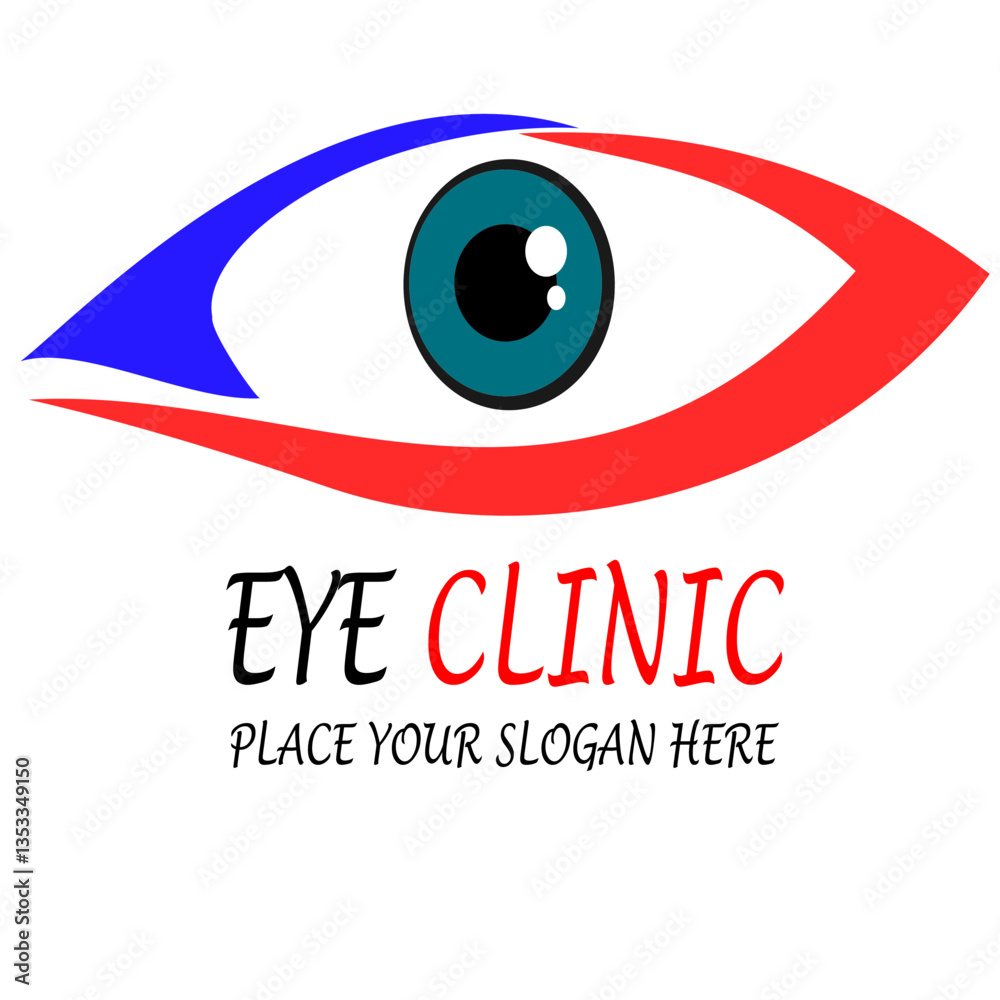 Obraz premium eye clinic vector icon slogan here