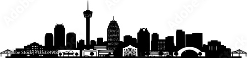 San Antonio Texas USA City Skyline Vector
