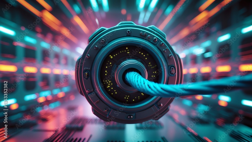 Fototapeta premium an abstract high-tech image with data cable