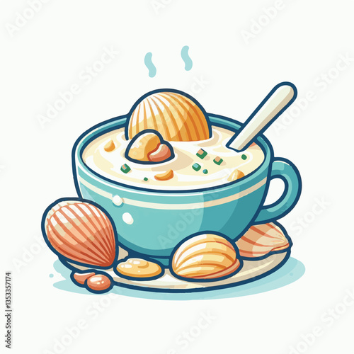 food, delicious, chowder, bowl, soup, clam, seafood, dinner, potato, meal, gourmet, cream, creamy, healthy, lunch, shellfish, fresh, cuisine, parsley, spoon, dish, milk, white, bread, hot, american, b