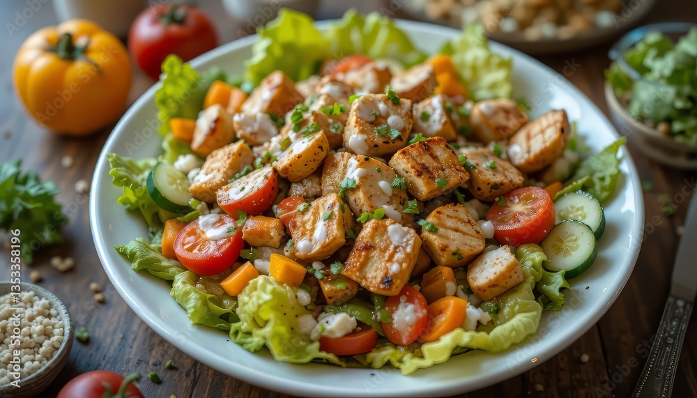 Grilled Chicken Salad with Fresh Vegetables Grilled Chicken Salad with Fresh Vegetables