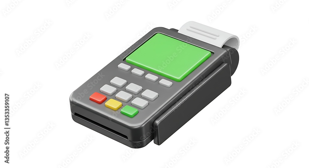 Modern Payment Terminal Concept in 3D Rendering for Financial Transactions Modern Payment Terminal Concept in 3D Rendering for Financial Transactions