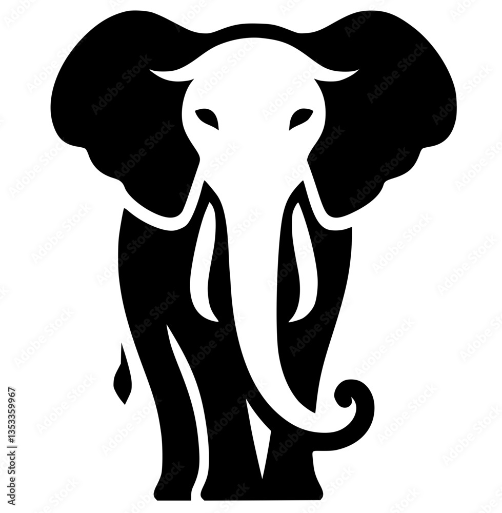 Obraz premium Elephant logo silhouette