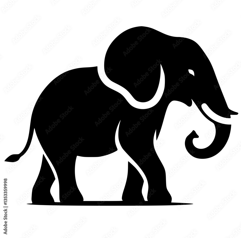 Fototapeta premium Elephant logo silhouette