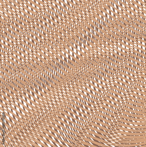 Wooden mesh with intersections or small angular slits.