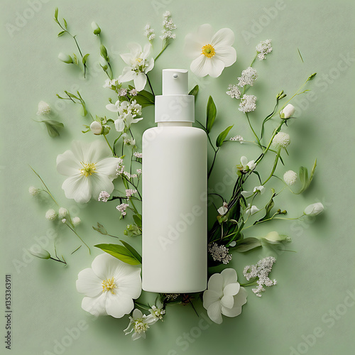 Skincare Product Mockup – Sunscreen & Facewash Bottle with Minimalist Design