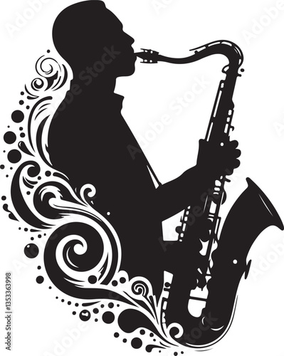 Saxophone Player Silhouette Bundle | Jazz Musician Clipart & Musical Instrument Art