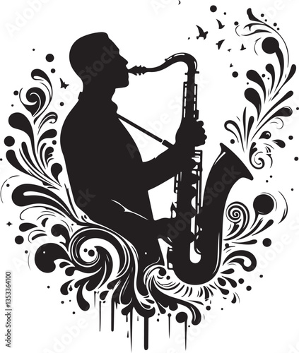 Saxophone Player Silhouette Bundle | Jazz Musician Clipart & Musical Instrument Art