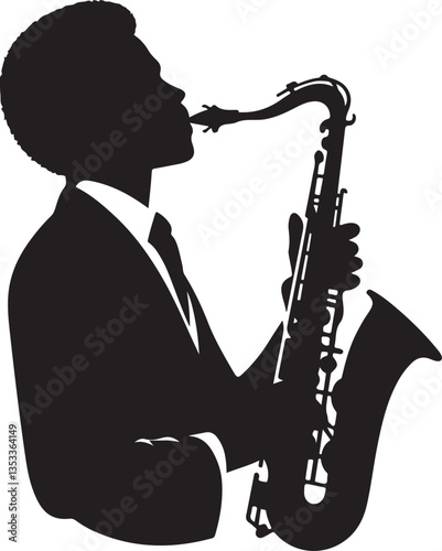 Saxophone Player Silhouette Bundle | Jazz Musician Clipart & Musical Instrument Art