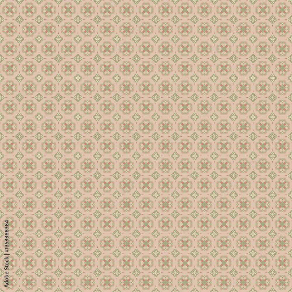 Floral geometric patterns, seamless paper and mosaic fabric Floral geometric patterns, seamless paper and mosaic fabric