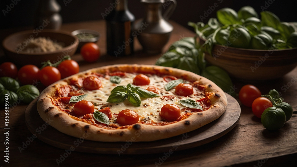 margherita pizza with tomato and basil margherita pizza with tomato and basil