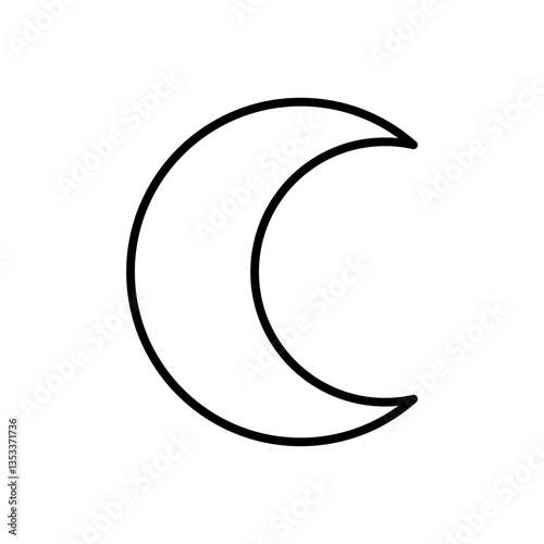 Moon icon. Moon vector. Sleep icon. Night mood. Crescent icon.