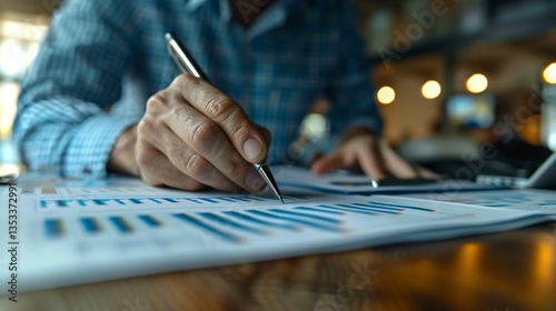 Wallpaper Mural High detail visualization of auditor issuing a qualified opinion A financial report marked with caution indicating minor compliance issues Torontodigital.ca