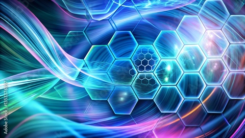 abstract blue background with hexagons