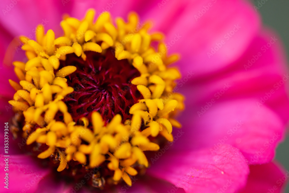 Pink zinnia flower close up