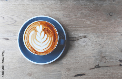 cup of coffee with art of late