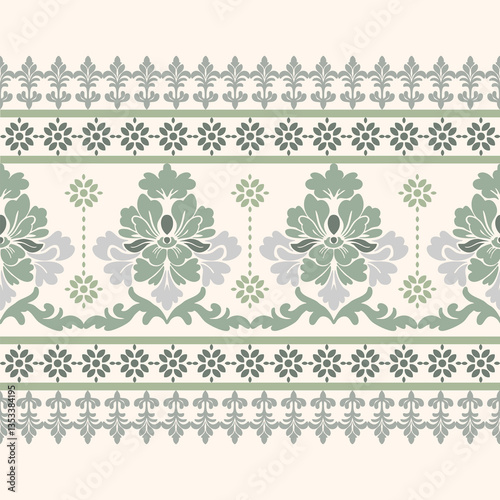 Vector damask seamless pattern element. Elegant texture for wallpapers, backgrounds 