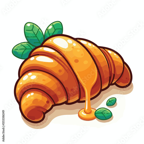 croissant, food, dessert, bakery, breakfast, delicious, cafe, snack, pastry, french, bread, sweet, meal, fresh, tasty, isolated, bake, background, cuisine, vector, eat, morning, crust, illustration, d