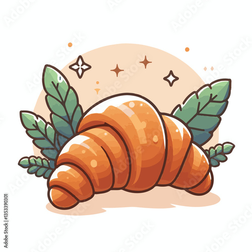 croissant, food, dessert, bakery, breakfast, delicious, cafe, snack, pastry, french, bread, sweet, meal, fresh, tasty, isolated, bake, background, cuisine, vector, eat, morning, crust, illustration, d