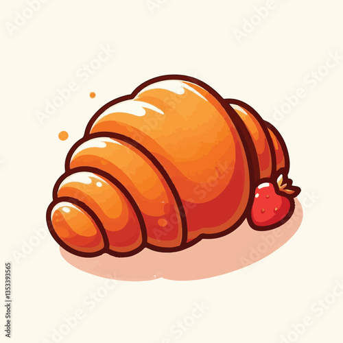 croissant, food, dessert, bakery, breakfast, delicious, cafe, snack, pastry, french, bread, sweet, meal, fresh, tasty, isolated, bake, background, cuisine, vector, eat, morning, crust, illustration, d