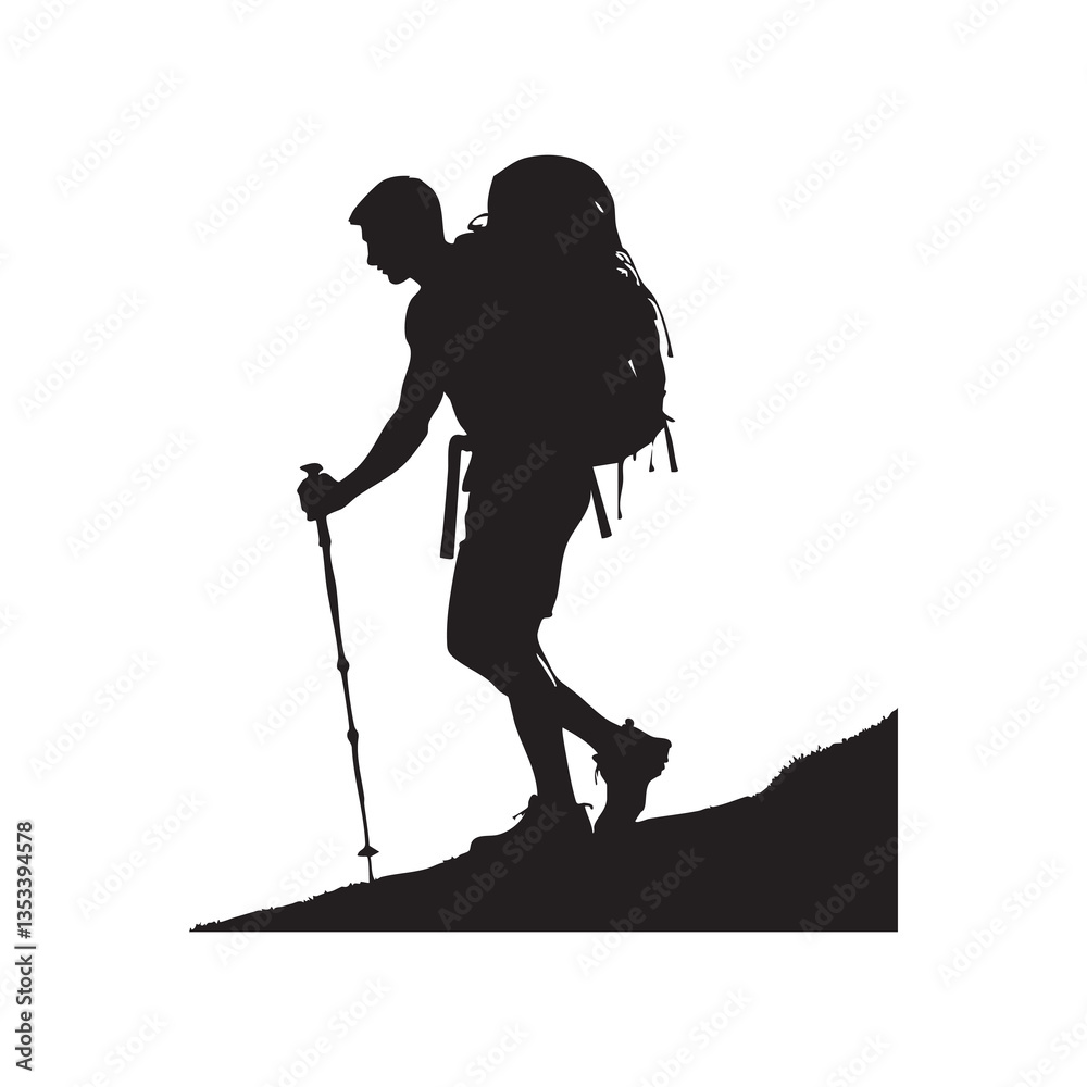 Hiking man Silhouettes. hiker with rucksacks silhouette. Hiking man Silhouettes. hiker with rucksacks silhouette.