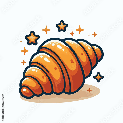 croissant, food, dessert, bakery, breakfast, delicious, cafe, snack, pastry, french, bread, sweet, meal, fresh, tasty, isolated, bake, background, cuisine, vector, eat, morning, crust, illustration, d